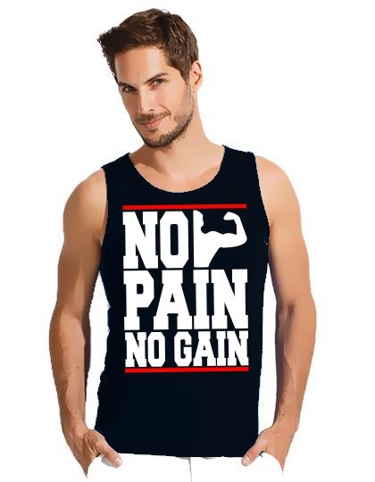 NO PAIN - NO GAIN ! TANKSHIRT T-Shirt div. Farben S M L XL 2XL