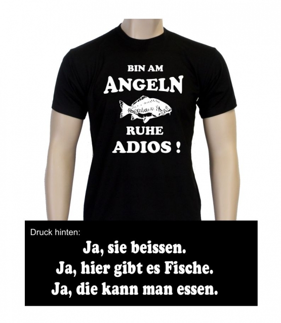 Anglershirt! Ja sie beissen, ja, hier gibt es Fische T-Shirt! S 