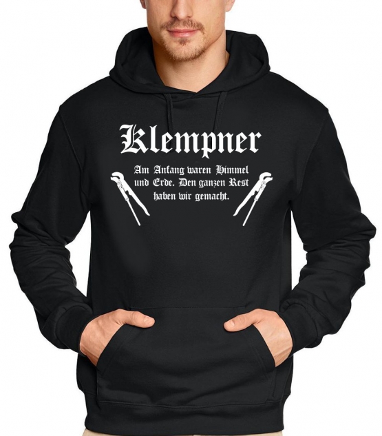 KLEMPNER Sweatshirt mit Kapuze HOODIE S M L XL 2XL 3XL 4XL 5XL