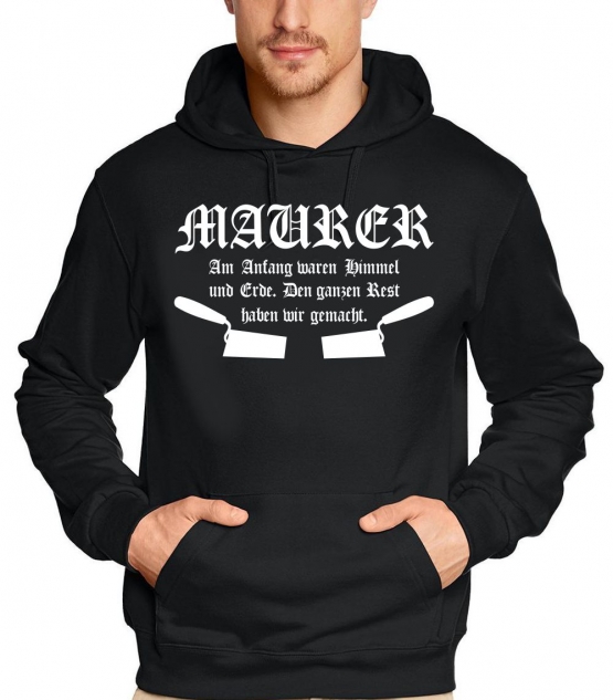 MAURER Sweatshirt mit Kapuze HOODIE S M L XL 2XL 3XL 4XL 5XL