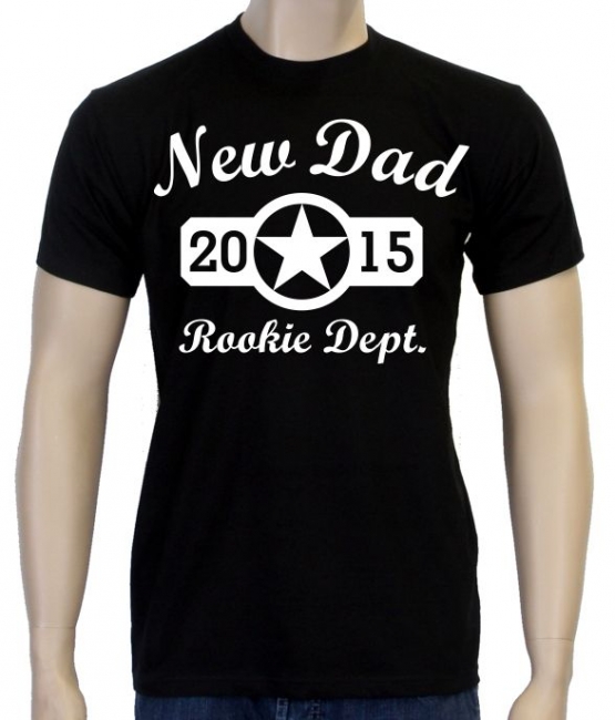 NEW DAD rookie dept. 2015 T-Shirt Papa werden zur Geburt, Hochze