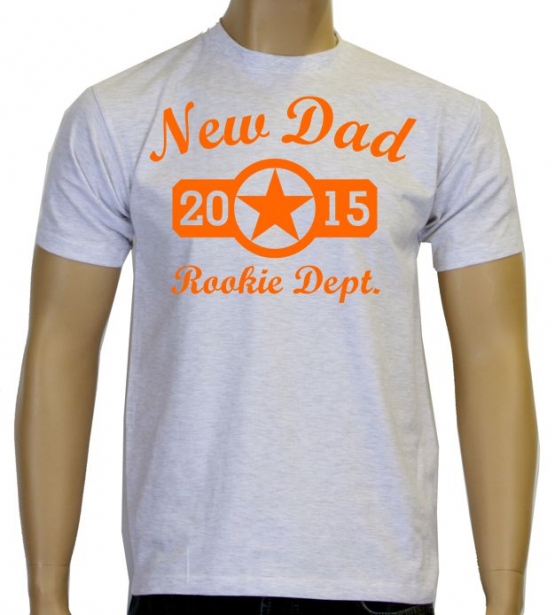 NEW DAD rookie dept. 2015 T-Shirt Papa werden zur Geburt, Hochze