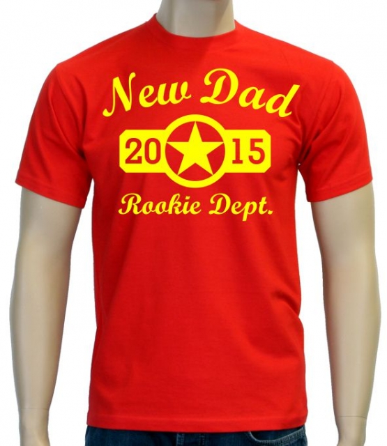 NEW DAD rookie dept. 2015 T-Shirt Papa werden zur Geburt, Hochze