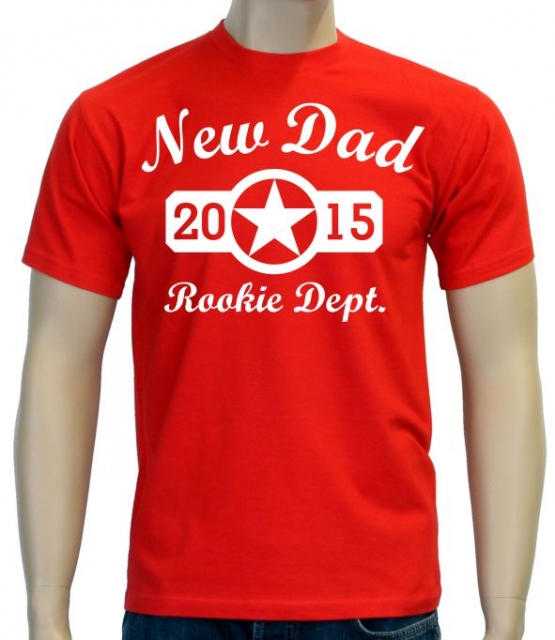 NEW DAD rookie dept. 2015 T-Shirt Papa werden zur Geburt, Hochze