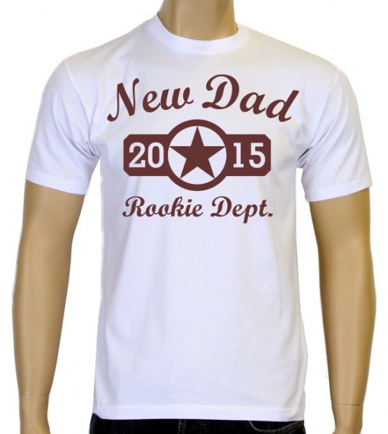 NEW DAD rookie dept. 2015 T-Shirt Papa werden zur Geburt, Hochze