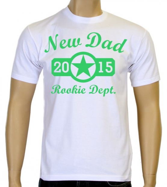 NEW DAD rookie dept. 2015 T-Shirt Papa werden zur Geburt, Hochze