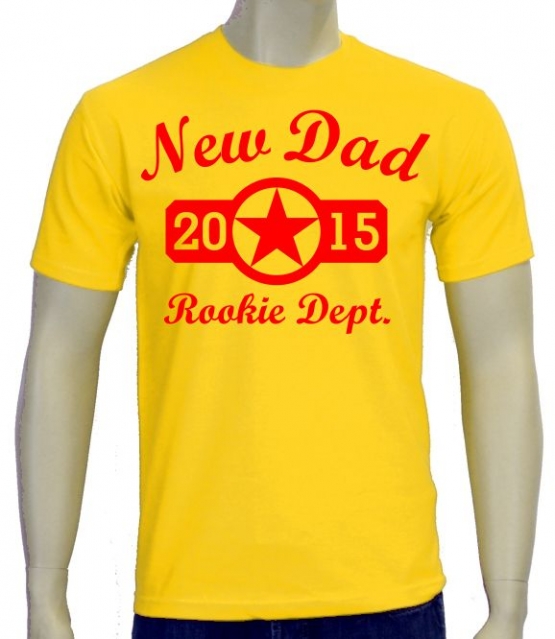 NEW DAD rookie dept. 2015 T-Shirt Papa werden zur Geburt, Hochze