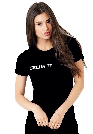 SECURITY - Damen T-Shirt + CAP ! Set schwarz S M L XL 2XL Druck