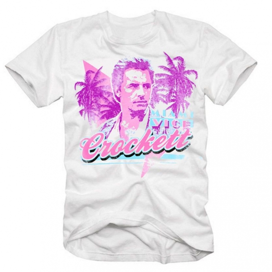 MIAMI VICE - SONNY CROCKET - T-SHIRT - WEISS S M L XL XXL 3XL