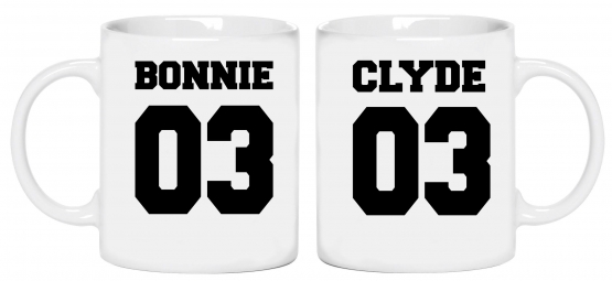 BONNIE & CLYDE Tassen ! Liebe Partner Love  Paar 2 Stück Becher 