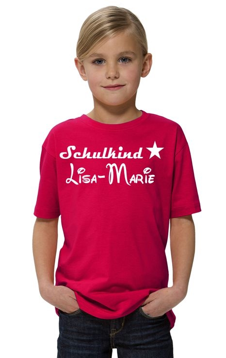 Schulkind mit Namen T-Shirt zur Einschulung Schulbeginn Kinderga