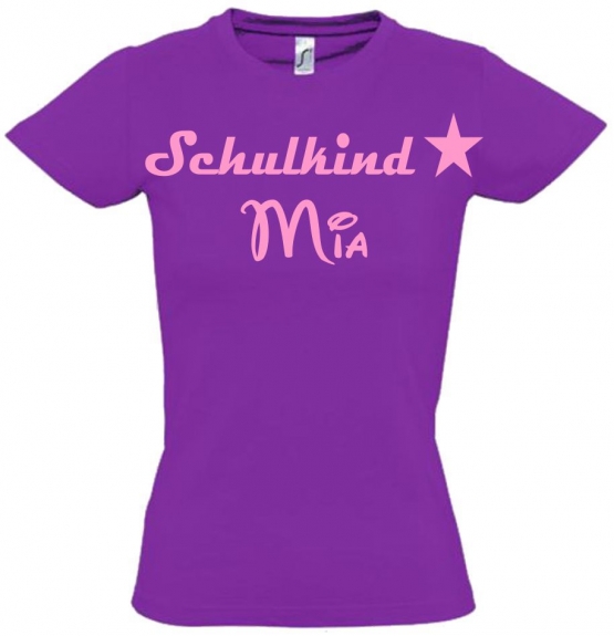 Schulkind mit Namen T-Shirt zur Einschulung Schulbeginn Kinderga