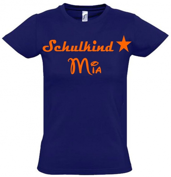 Schulkind mit Namen T-Shirt zur Einschulung Schulbeginn Kinderga