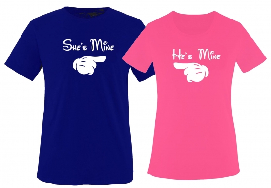 She´s mine & He´s mine - Pärchen T-Shirts  Damen und