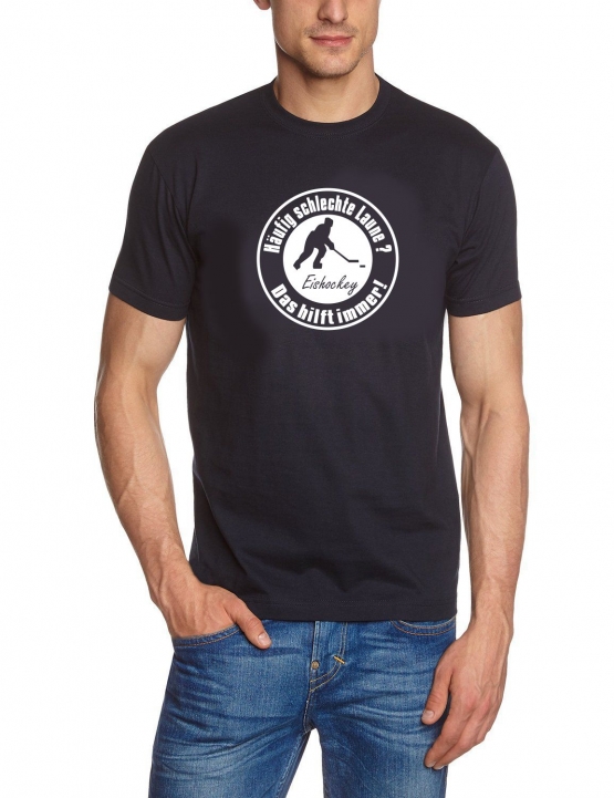 Eishockey T-Shirt - Häufig schlechte Laune ? Eishockey ! Das hil