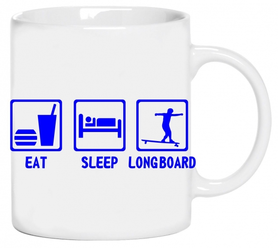 EAT, SLEEP, LONGBOARD! Kaffeetasse! coole-fun-t-shirts