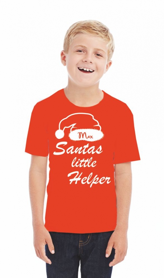 Santa´s little Helper ! Kinder T-Shirt mit Namen zum Adven