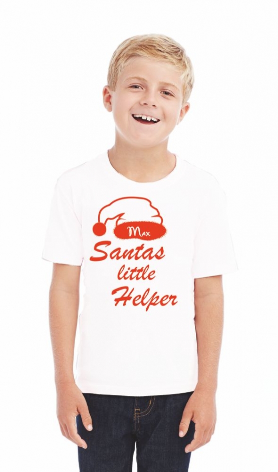 Santa´s little Helper ! Kinder T-Shirt mit Namen zum Adven