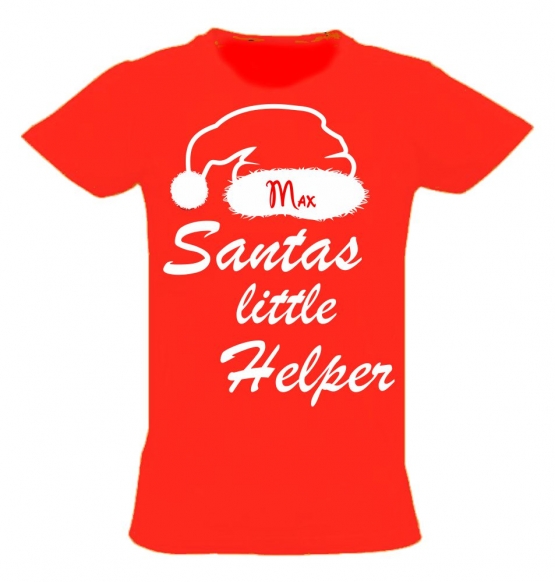 Santa´s little Helper ! Kinder T-Shirt mit Namen zum Adven