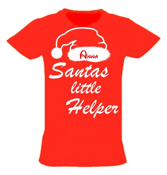 Santa´s little Helper ! Kinder T-Shirt mit Namen zum Adven