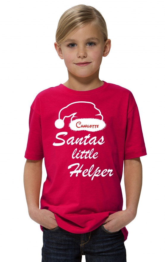 Santa´s little Helper ! Kinder T-Shirt mit Namen zum Adven