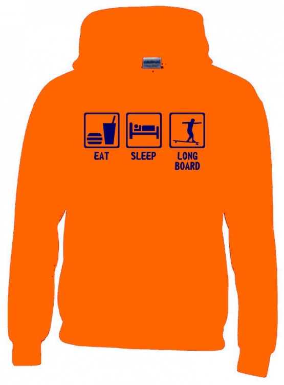 EAT SLEEP LONGBOARD Kinder Sweatshirt mit Kapuze HOODIE Kids Gr.