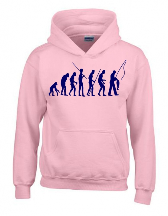 ANGELN - FISCHEN  Evolution Kinder Sweatshirt mit Kapuze HOODIE 