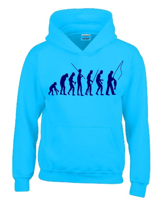 ANGELN - FISCHEN  Evolution Kinder Sweatshirt mit Kapuze HOODIE 