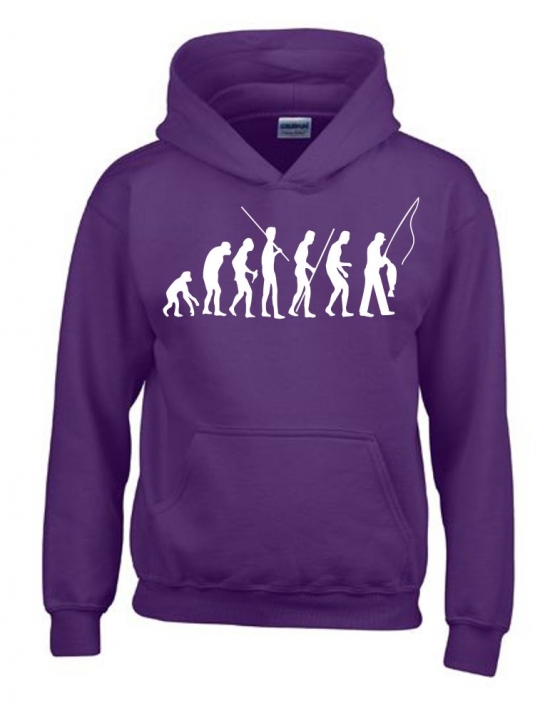 ANGELN - FISCHEN  Evolution Kinder Sweatshirt mit Kapuze HOODIE 