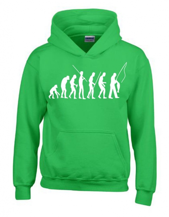 ANGELN - FISCHEN  Evolution Kinder Sweatshirt mit Kapuze HOODIE 