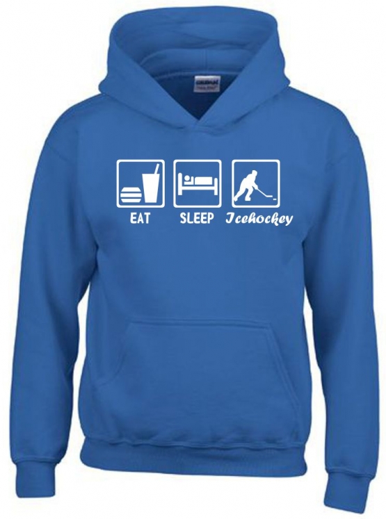 EAT SLEEP Icehockey Kinder Sweatshirt mit Kapuze HOODIE Kids Gr.