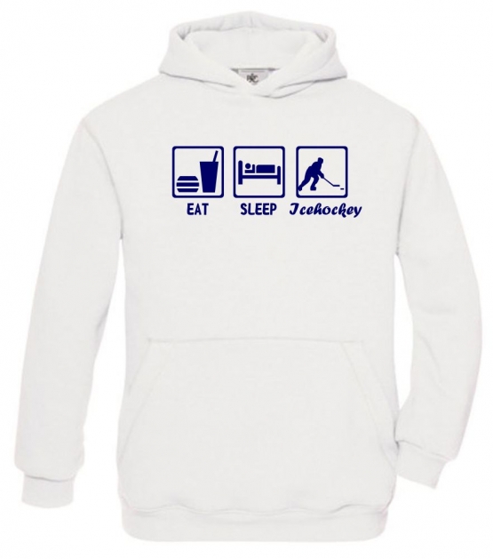 EAT SLEEP Icehockey Kinder Sweatshirt mit Kapuze HOODIE Kids Gr.