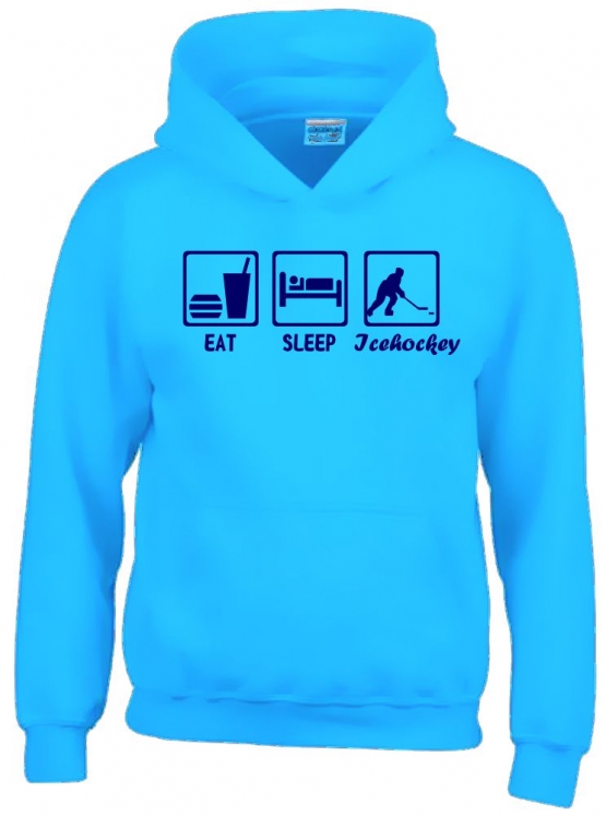 EAT SLEEP Icehockey Kinder Sweatshirt mit Kapuze HOODIE Kids Gr.