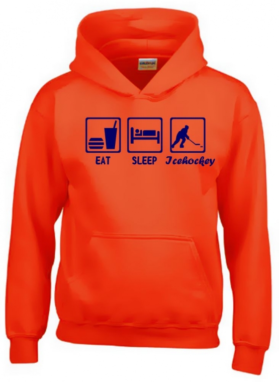 EAT SLEEP Icehockey Kinder Sweatshirt mit Kapuze HOODIE Kids Gr.