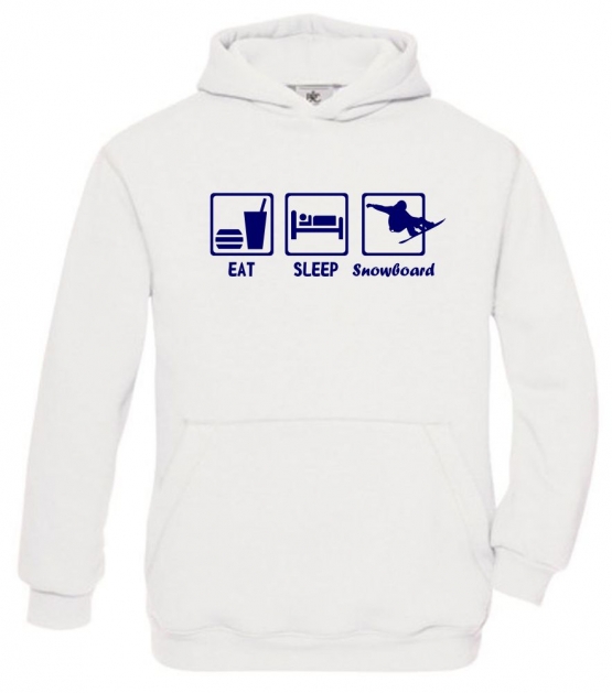 EAT SLEEP SNOWBOARD Kinder Sweatshirt mit Kapuze HOODIE Kids Gr.