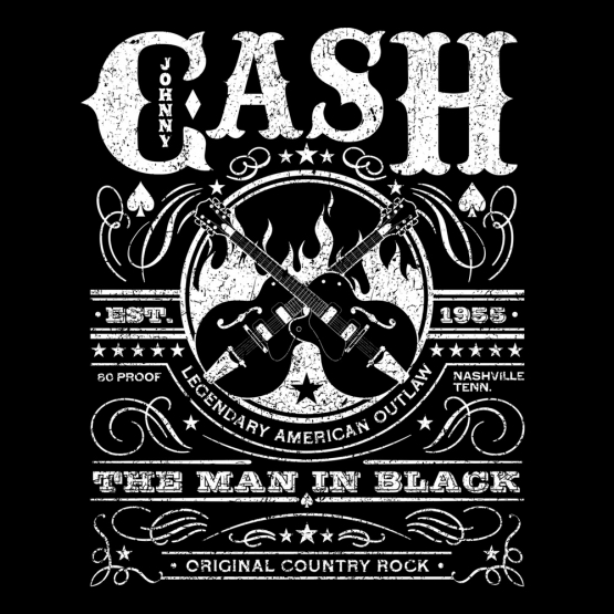 JOHNNY CASH - WHISKEY LABEL NASHVILLE TENNESEE NEU - Schwarz - J