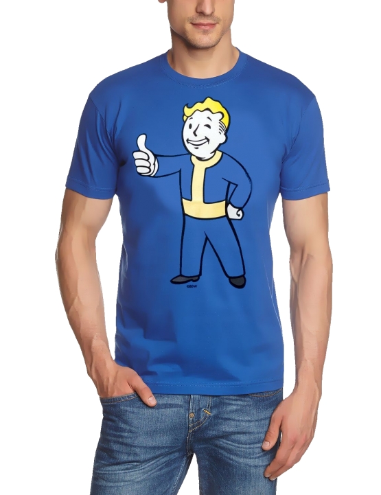 FALLOUT 4 - VAULT 111 T-SHIRT blau -  Boy Approves Daumen Hoch, GR.S M L XL XXL