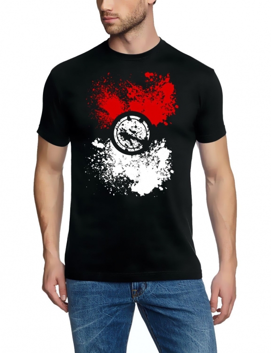 Splash Poke T-Shirt, Schwarz, GR.S M L XL XXL 3XL 4XL 5XL