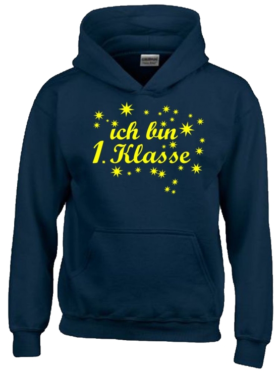 Ich bin 1. Klasse Hoodie Sweatshirt mit Kapuze für Jungs zur Einschulung Schulanfang Hoodie Sweatshirt mit Kapuze Gr. 116 128 140 152 cm