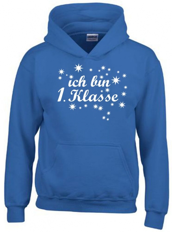 Ich bin 1. Klasse Hoodie Sweatshirt mit Kapuze für Jungs zur Einschulung Schulanfang Hoodie Sweatshirt mit Kapuze Gr. 116 128 140 152 cm