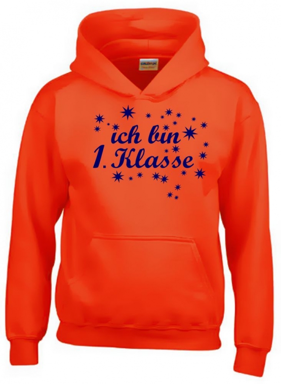 Ich bin 1. Klasse Hoodie Sweatshirt mit Kapuze für Jungs zur Einschulung Schulanfang Hoodie Sweatshirt mit Kapuze Gr. 116 128 140 152 cm