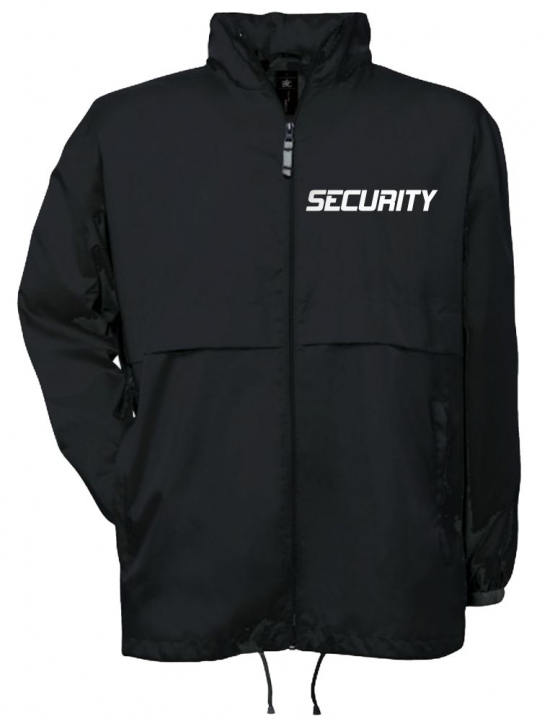 SECURITY - Regenjacke - reflektierender Druck schwarz S M L XL XXL XXXL für den Sicherheitsdienst