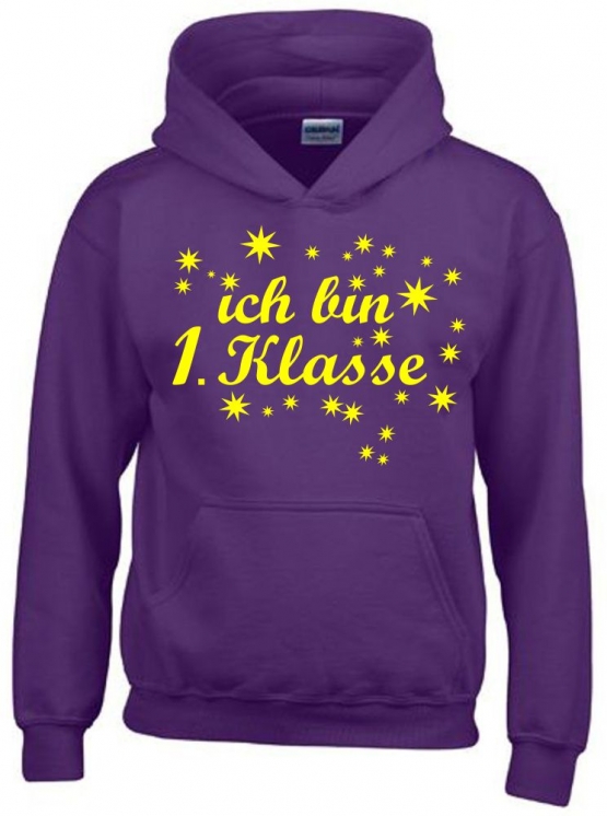 Ich bin 1. Klasse Hoodie Sweatshirt mit Kapuze für Mädchen zur Einschulung Schulanfang Hoodie Sweatshirt mit Kapuze Gr. 116 128 140 152 cm