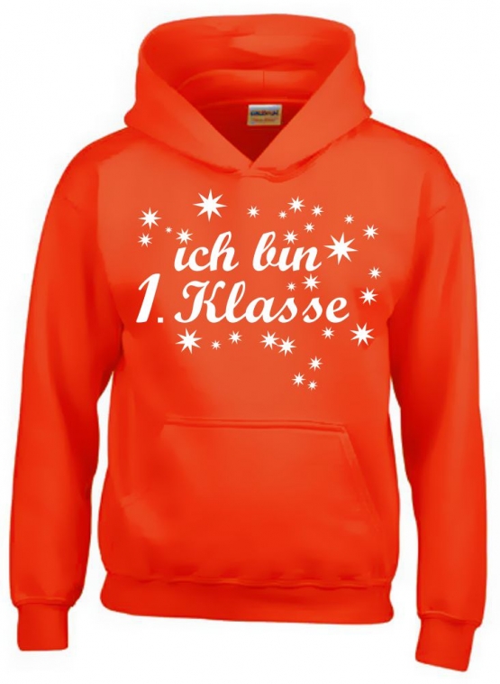 Ich bin 1. Klasse Hoodie Sweatshirt mit Kapuze für Mädchen zur Einschulung Schulanfang Hoodie Sweatshirt mit Kapuze Gr. 116 128 140 152 cm