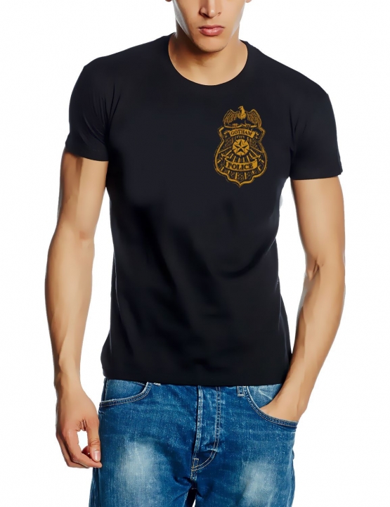 GOTHAM CITY POLICE - BATMAN Logo schwarz -  T-Shirt, GR.S M L XL XXL