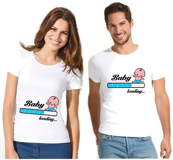 Baby loading…  Süsses T-Shirt für Paare Liebe Love T-Shirt Damen und Herren S M L XL XXL XXXL