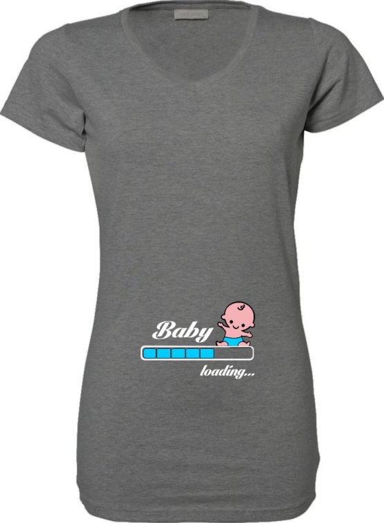 Baby loading…  Süsses T-Shirt für Schwangere Mama LONGSHIRT Extra Langes Strech T-Shirt XS S M L XL XXL