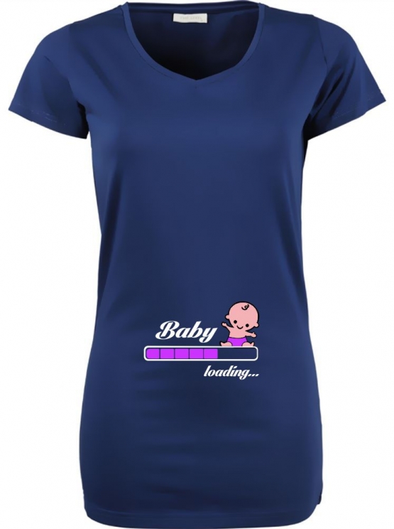 Baby loading…   T-Shirt für Schwangere - Mama LONG SHIRT Extra Langes Strech T-Shirt XS S M L XL XXL