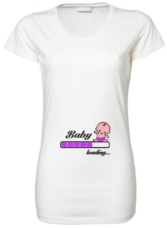 Baby loading…   T-Shirt für Schwangere - Mama LONG SHIRT Extra Langes Strech T-Shirt XS S M L XL XXL