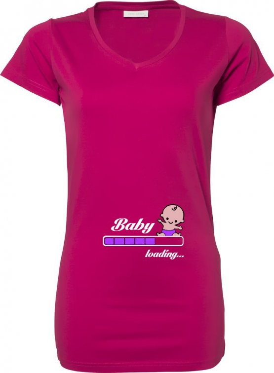 Baby loading…   T-Shirt für Schwangere - Mama LONG SHIRT Extra Langes Strech T-Shirt XS S M L XL XXL